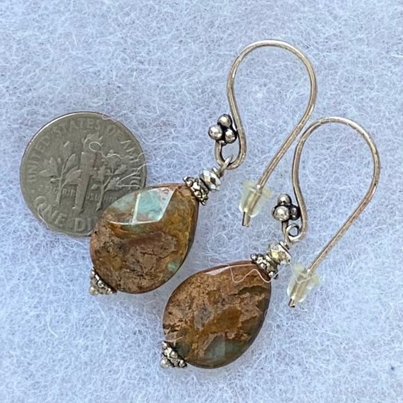 Jasper Earrings, Brown And Green Earrings, Natural Stone Earrings Boho Hippie - Picture 16 of 16
